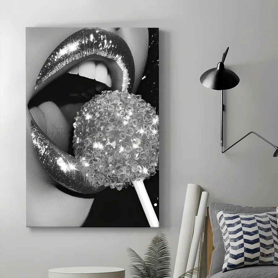 1Pc Framed Canvas Poster | Glitter Glam Wall Art | Sparkling Aesthetic Canvas Painting, Ready-to-Hang | Ideal Gift Iron Art Crafts Factory Store