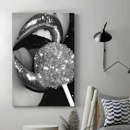 1Pc Framed Canvas Poster | Glitter Glam Wall Art | Sparkling Aesthetic Canvas Painting, Ready-to-Hang | Ideal Gift Iron Art Crafts Factory Store