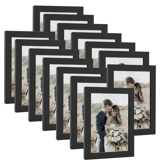 14pcs 4x6 Inch Picture Frames, Wooden Photo Frames without Mat ,Tabletop or Wall Display for Prints, Paintings, Poster penny art Store