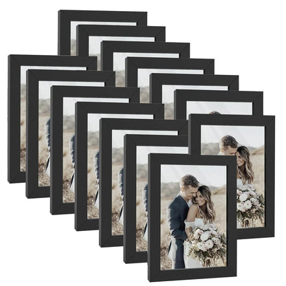 14pcs 4x6 Inch Picture Frames, Wooden Photo Frames without Mat ,Tabletop or Wall Display for Prints, Paintings, Poster penny art Store