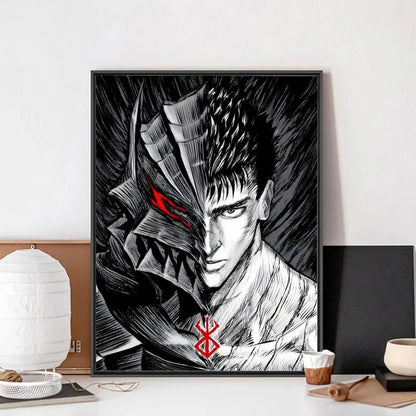 B-Berserk Japanese Anime Poster No Framed Poster Kraft Club Bar Paper Vintage Poster Wall Art Painting Bedroom Study Stickers LK034 Store