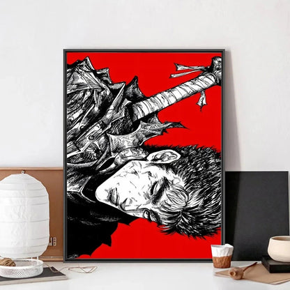 B-Berserk Japanese Anime Poster No Framed Poster Kraft Club Bar Paper Vintage Poster Wall Art Painting Bedroom Study Stickers LK034 Store