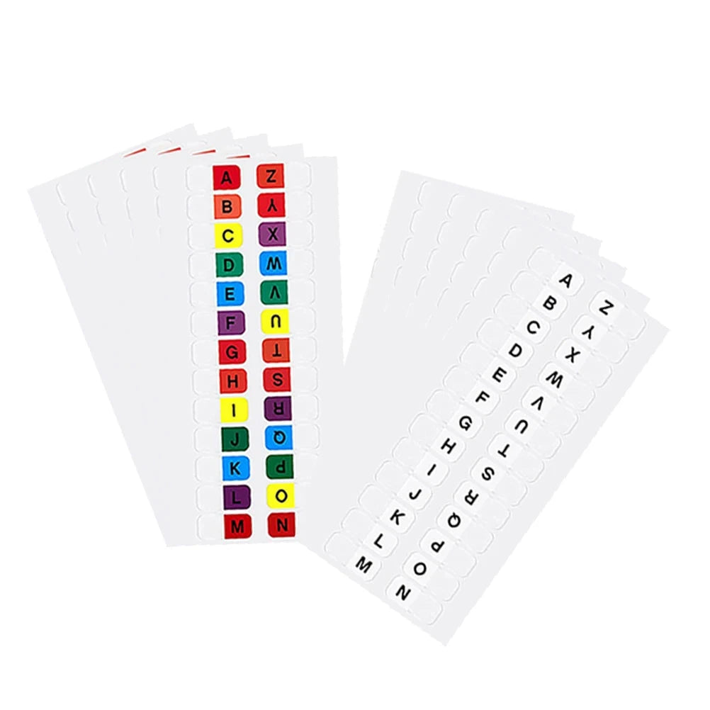10 Sheets Alphabet Index Label Stickers Colorful Waterproof Small Strips Paging Mark Index Notes Notepad Page Markers Office DIY Store