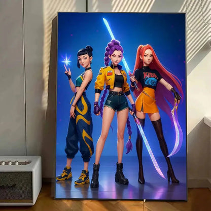 K-pop D-Demon Hunters Anime Poster Gallery Prints Self Adhesive Home Decor Decoration Wall Decals Living Room Sticker Shop1105053713 Store