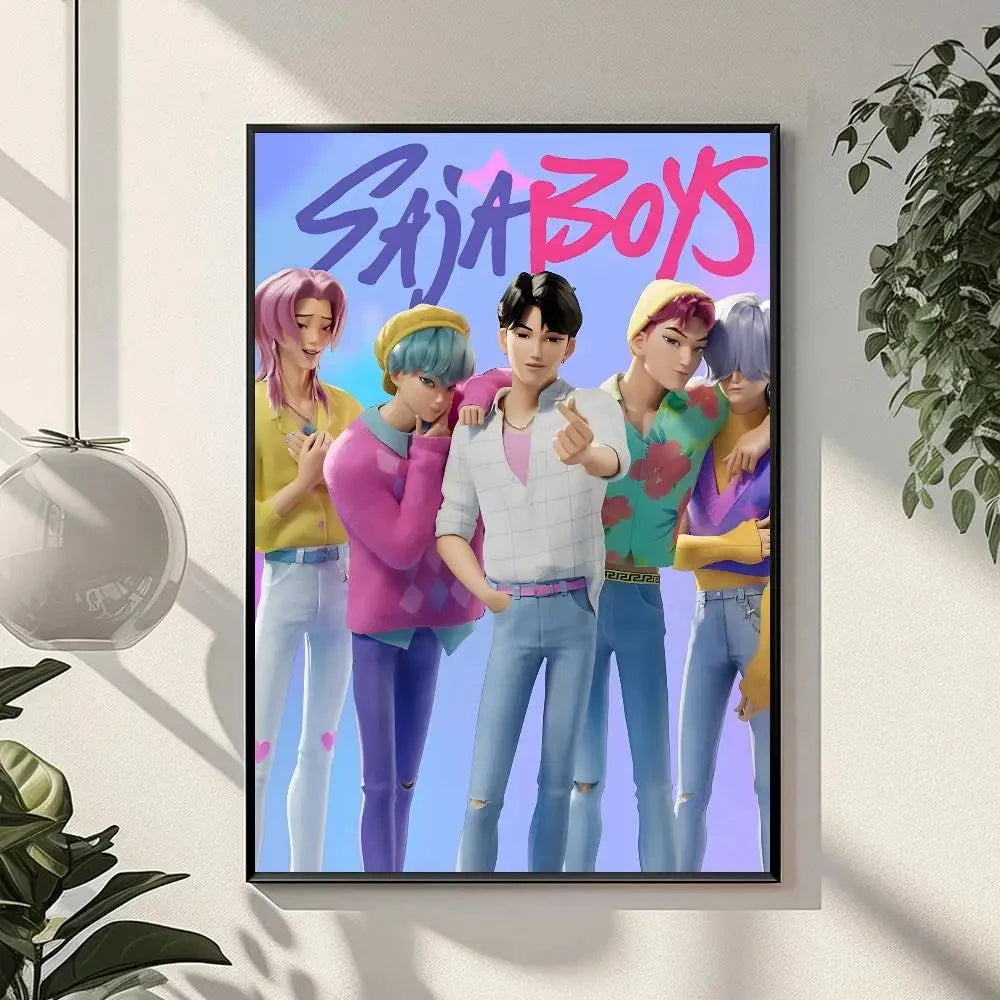 K-KPop D-Demon H-Hunters Sajaboy Poster Art With Prints Home bedroom living room decoration gift Shop1105148117 Store