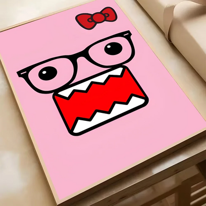 Cute Domo-Kun Classic Movie Poster HD Art Sticky Wall Waterproof Home Living Room Bedroom Bar Aesthetic Decoration YSQ Gift 02 Store