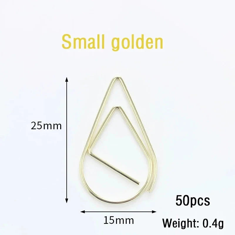 30/50pcs Paper Clip Mini Heart Gold Rose Gold Color Clip Bookmark Binder Office Accessories Paper Binder Clips Patchwork Clip Xianxin Stationery Store