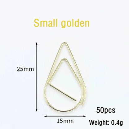 30/50pcs Paper Clip Mini Heart Gold Rose Gold Color Clip Bookmark Binder Office Accessories Paper Binder Clips Patchwork Clip Xianxin Stationery Store