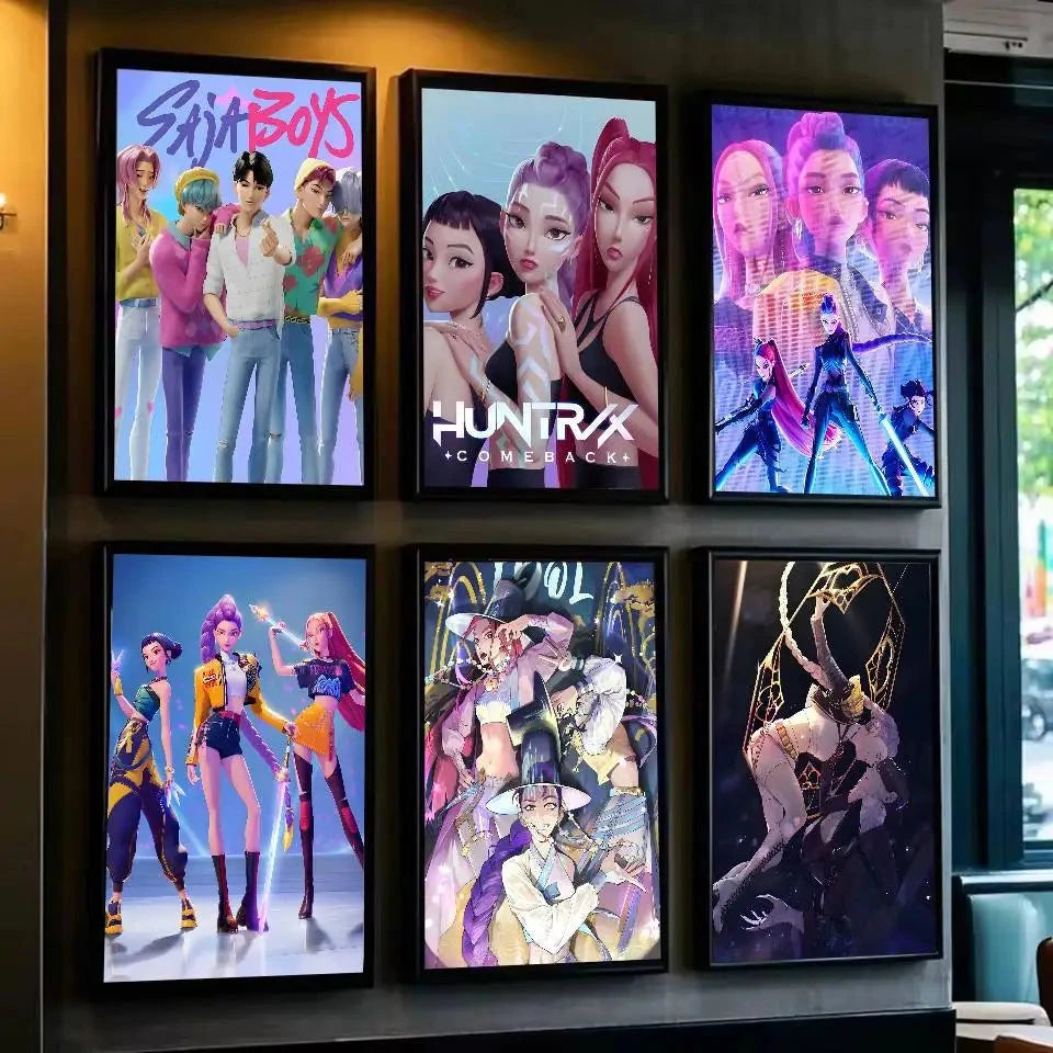 K-KPop D-Demon H-Hunters Sajaboy Poster Art With Prints Home bedroom living room decoration gift Shop1105148117 Store