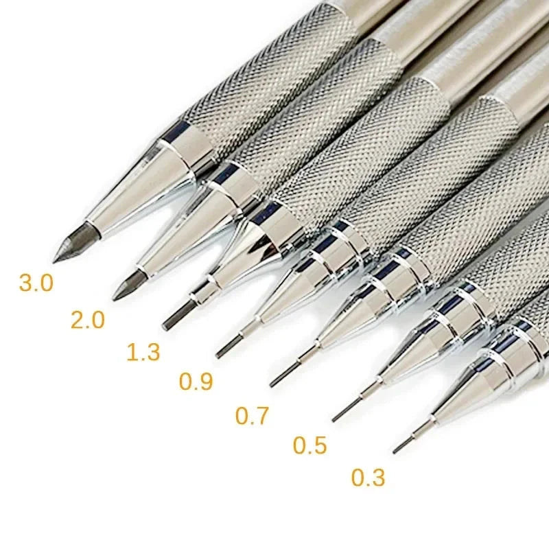 0.3 0.5 0.7 0.9 1.3 2.0mm Mechanical Pencil Set Full Metal Art Drawing Painting Automatic Pencil with Leads Office School Supply MROOFUL Official Store