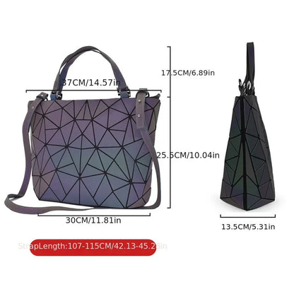 Fashion Ladies Large Capacity Shoulder Bags Geometric Diamond Tote Handbag Luminous Bucket Bag Women Folding Crossbody Bag Shop1105169510 Store