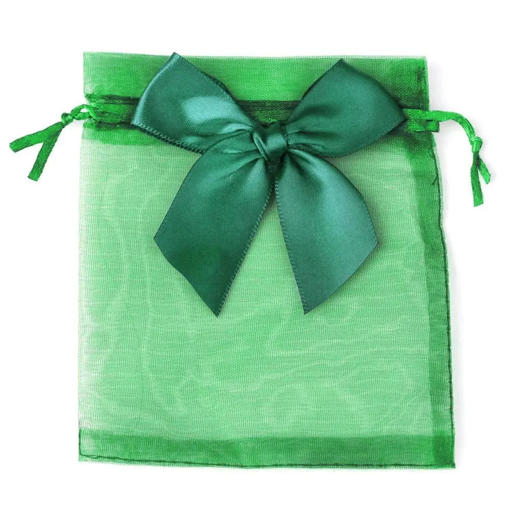 10/20/50pcs/lot New Organza Gift Bag Bowknot Christmas Party Wedding Candy Bags Exquisite Jewelry Packing Drawstring Pouch Organzabag Store Store