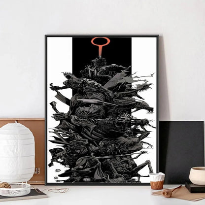 B-Berserk Japanese Anime Poster No Framed Poster Kraft Club Bar Paper Vintage Poster Wall Art Painting Bedroom Study Stickers LK034 Store