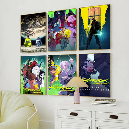 Anime C-Cyberpunk E-Edgerunners Poster Self Adhesive Painting Living Room Office Decoration Bedroom Home Wall Sticker Prints Shop1104823198 Store