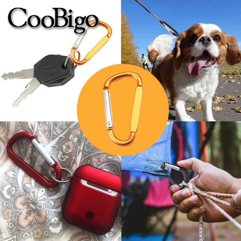 Aluminum Carabiner Key Holder Snap Hook Clip Keychain Keyring Keyfob D Ring Buckle Bottle Hanger Men Outdoor Sport Accessory 2pc CooBigo-Jewelry Store