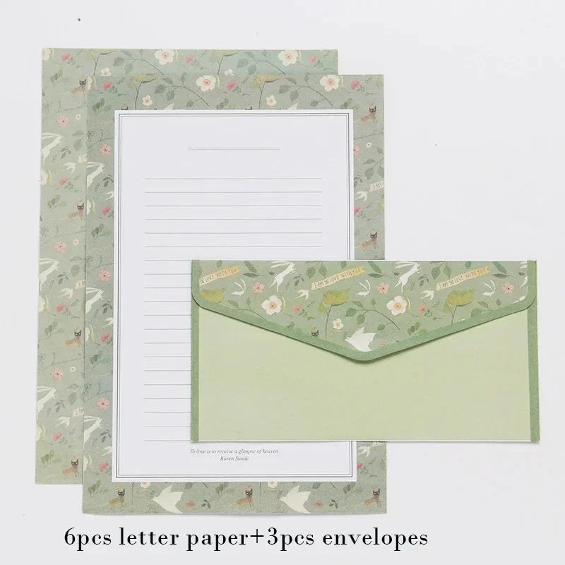 9pcs Cute Envelopes Set Kawaii Letter Pads DIY Postcard Wedding Invitation Card Paper Cover Korean Stationery Office Supplies Sun4rising Stationery Store