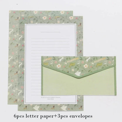 9pcs Cute Envelopes Set Kawaii Letter Pads DIY Postcard Wedding Invitation Card Paper Cover Korean Stationery Office Supplies Sun4rising Stationery Store