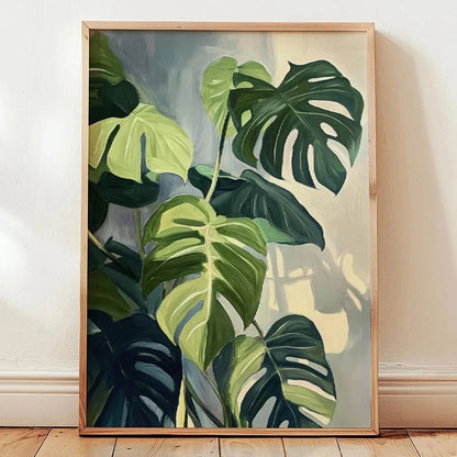 1pc Green Botanical Leaves Interior Art Print Houseplants Nature Indoors Canvas Wall Home Decor Calming Poster Foliage and Plant YOUR COZY HOME Store