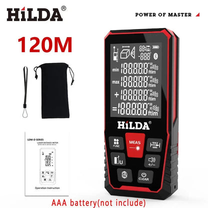 HILDA Laser Distance 50M/100M/120M Rangefinder Profesional Meter Laser Range Finder Ruler Test Tool HILDA Store