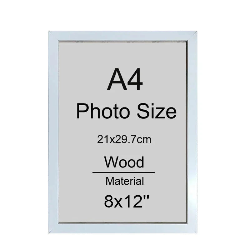 1/2/3/6PCS 8x12inch Wood Photo Frame A4 Black White Brown Certificates Frame family Picture Frame Home Decor Poster Frame Verynice0911 Store