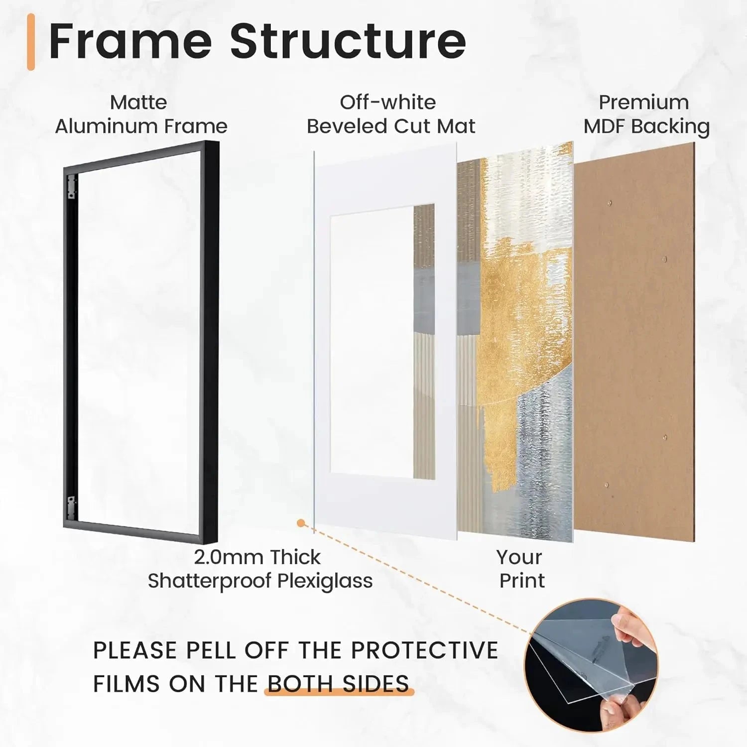 1/3pcs 30x40 50x70cm Picture Frames Aluminum Modern Photo Frame Black With Mat For Wall Art Mounting Canvas Print Home Decor Firstory Store