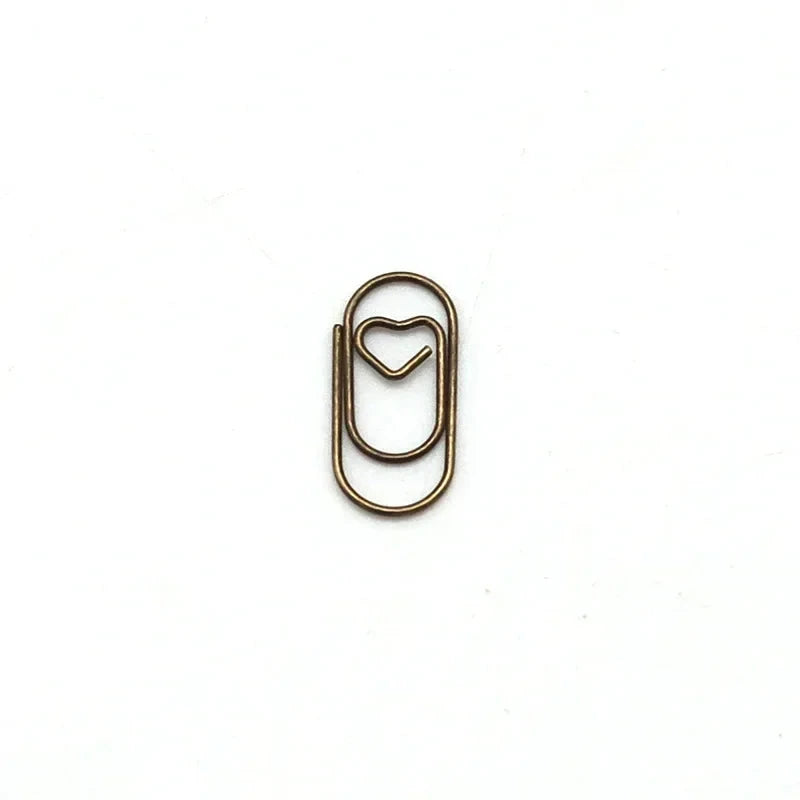 50pcs Mini Love Heart Paper Clips Macaron Color Photo Tickets Holder Binder Clips Notebook Planner Bookmarks Office Supplies Sun4rising Stationery Store