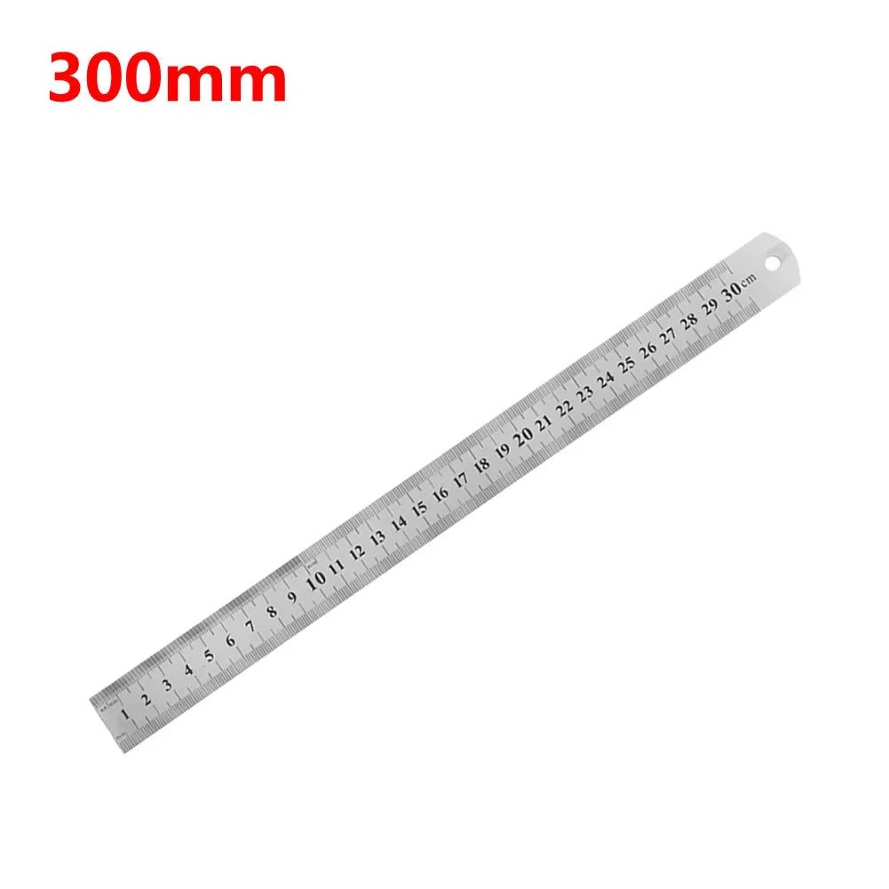 Stainless Steel Metal Straight Ruler Precision Double Sided Precision Measuring Tool Scale Metric Ruler Accessories 15-40cm 3GL02 3C Store