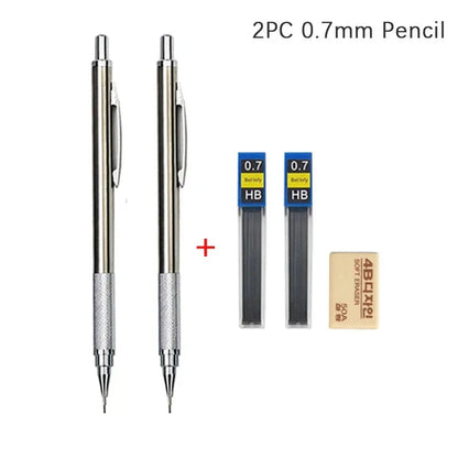 0.3 0.5 0.7 0.9 1.3 2.0mm Mechanical Pencil Set Full Metal Art Drawing Painting Automatic Pencil with Leads Office School Supply MROOFUL Official Store