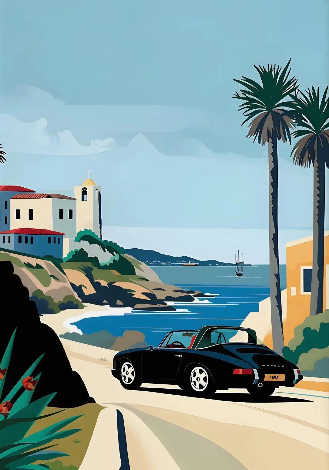 Classic Porsche 911 Alpine Drive Poster Retro Alpine Trip Cartoon Prints Canvas Painting Wall Art Picture Home Living Room Decor Shop1103250243 Store