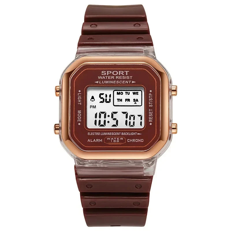 Fashion Brand Student Transparent Electronic Watch Candy Multicolor LED Ladies Sports Waterproof Wirstwatch Clock Gift relógio zkceenier Official Store