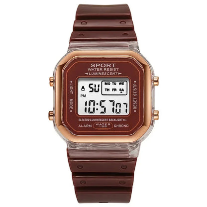 Fashion Brand Student Transparent Electronic Watch Candy Multicolor LED Ladies Sports Waterproof Wirstwatch Clock Gift relógio zkceenier Official Store