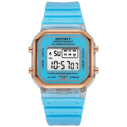 Fashion Brand Student Transparent Electronic Watch Candy Multicolor LED Ladies Sports Waterproof Wirstwatch Clock Gift relógio zkceenier Official Store