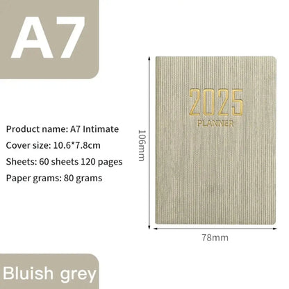 Minimalist A5 2025 Agenda Book with Calendar To Do List A5 Notebook Spanish Morandi Color 2025 Planner Notebook School Office Gadget Store