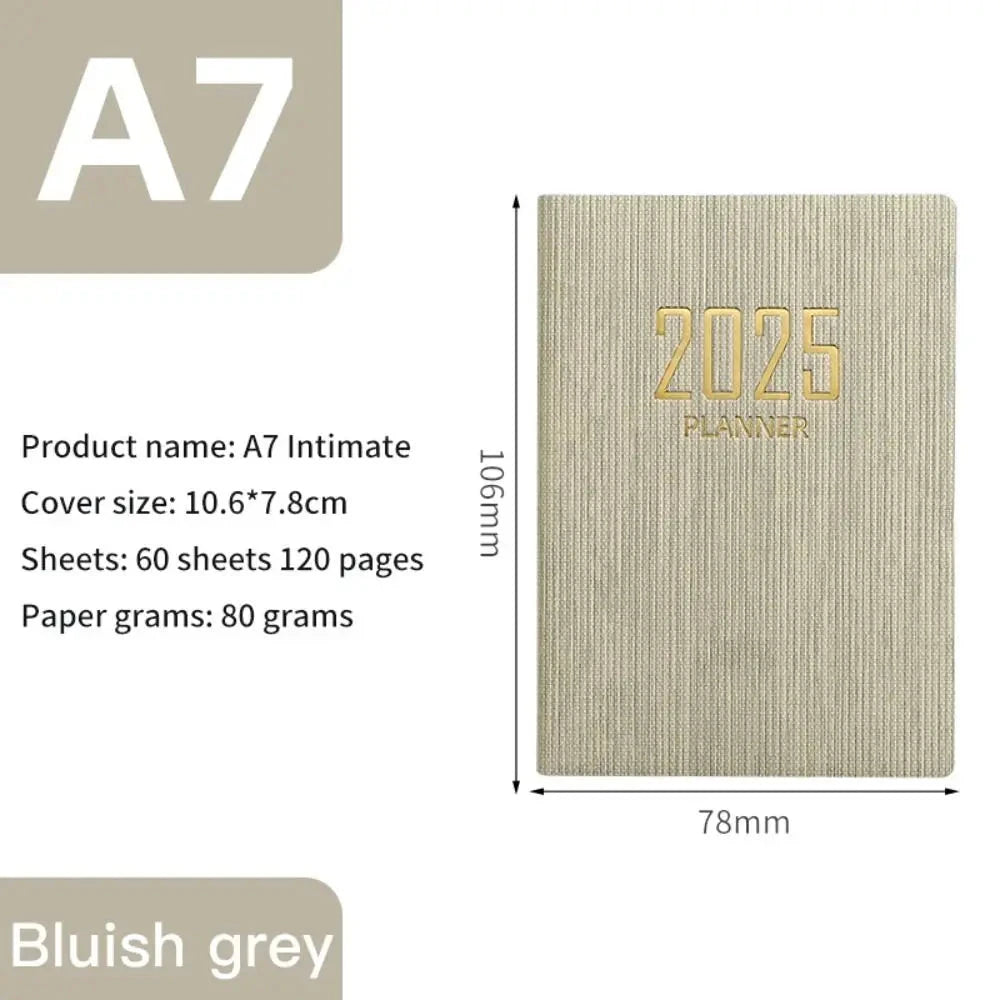 Minimalist A5 2025 Agenda Book with Calendar To Do List A5 Notebook Spanish Morandi Color 2025 Planner Notebook School Office Gadget Store