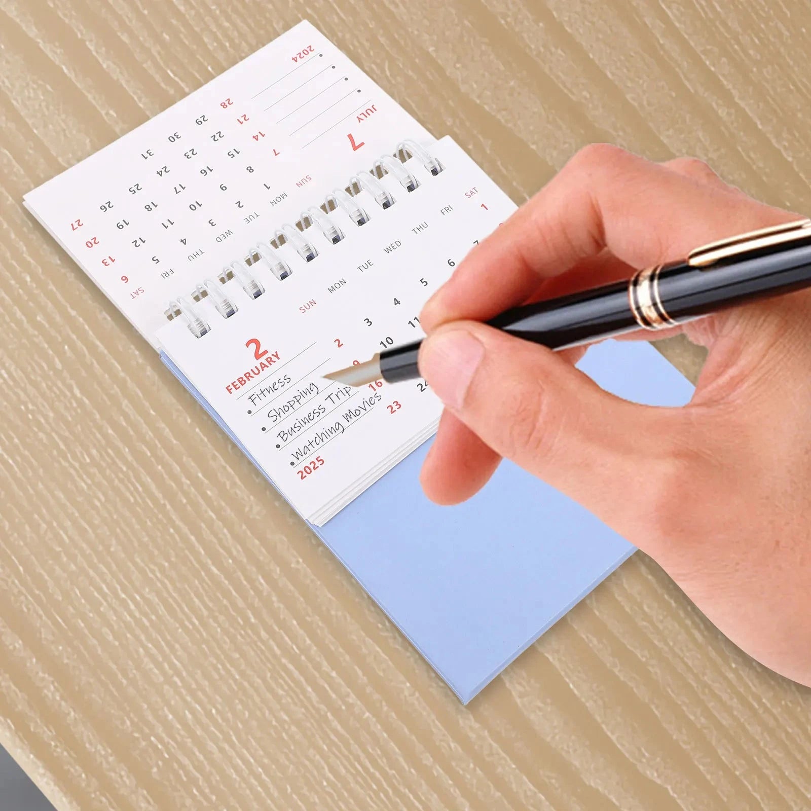 2025 Desktop Calendar Simple Notepad Daily Use Standing Calendar Household Calendar Decorative Monthly Calendar Home Supply Foxnovo Desk Accessories & Organizer Store