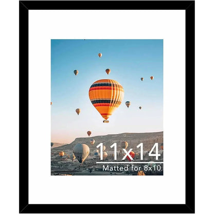11x14 Picture Frame with 8x10 Mat, Display Photo 8x10 with Mat or 11 x 14 Without Mat, Wall Hanging Large Frame with Shatter Yoaking Great Store