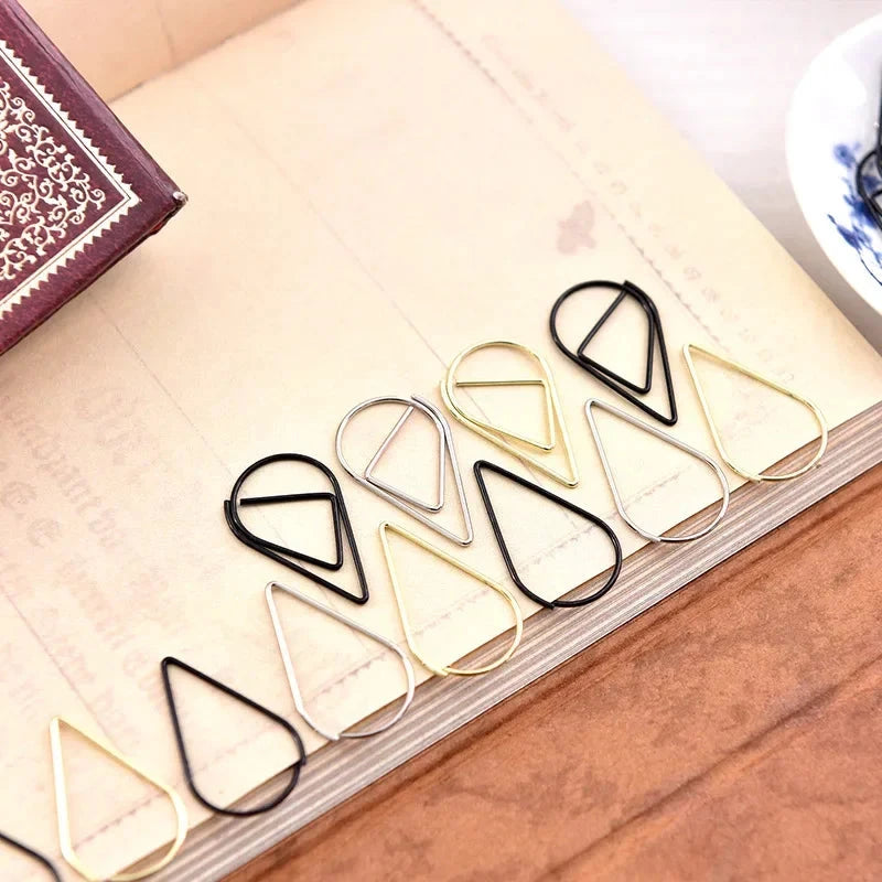 30/50pcs Paper Clip Mini Heart Gold Rose Gold Color Clip Bookmark Binder Office Accessories Paper Binder Clips Patchwork Clip Xianxin Stationery Store