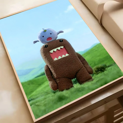 Cute Domo-Kun Classic Movie Poster HD Art Sticky Wall Waterproof Home Living Room Bedroom Bar Aesthetic Decoration YSQ Gift 02 Store