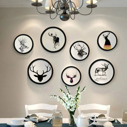 Home Decoration Wooden Round Picture Frames Wall Mounted DIY Wall Hanging Picture Holder Circle Round Photo Frame HOMICY 66 Store